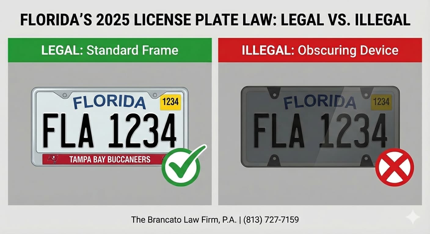 Example of a proper plate and an unlawful one