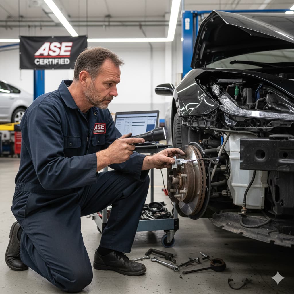 Accident reconstructionist and Mechanic Evaluate Vehicle Braking System