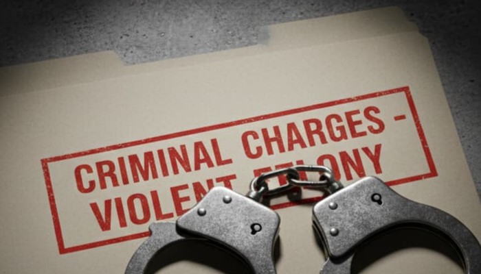 Violent Crimes folder with handcuffs on top